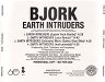 Back cover - Earth intruders - Björk - CD - Elektra - prcd-241148 (US)