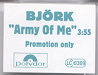 Promotional sticker - Army of me - Björk - CD - One Little Indian - 162 tp 7 cd (UK)
